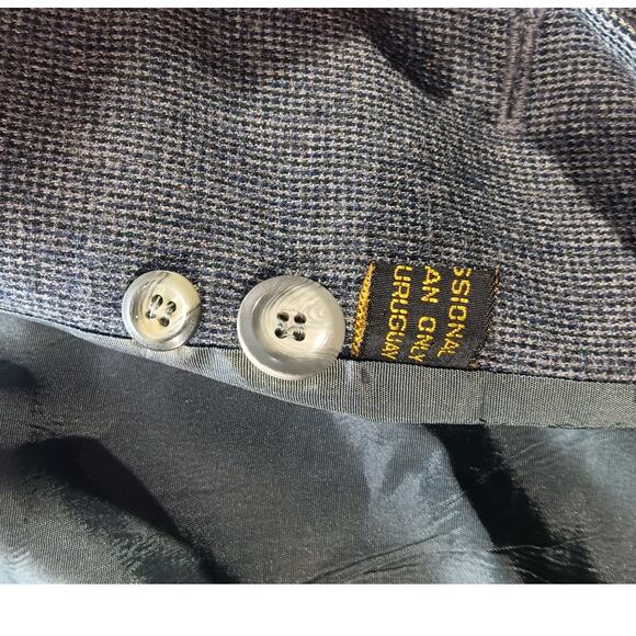 Vintage Breckenridge Pure Virgin Wool Blazer Jacket Gray Blue Size 12 Uruguay - Picture 5 of 6